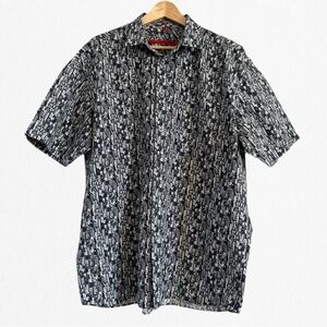 Signum Men’s Shades of Grey Urban Graphics Cotton Short Sleeve Collared Shirt